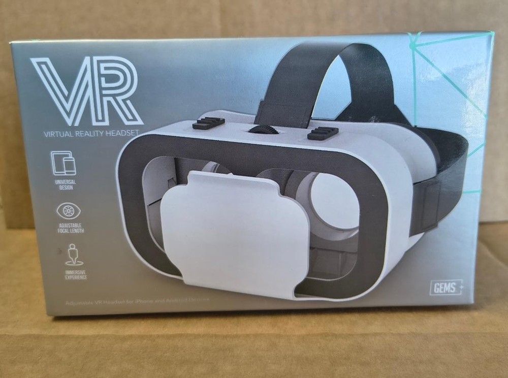 NEW Gems VR Virtual Reality Headset / Goggles Use w/ iPhone & Android Free Ship