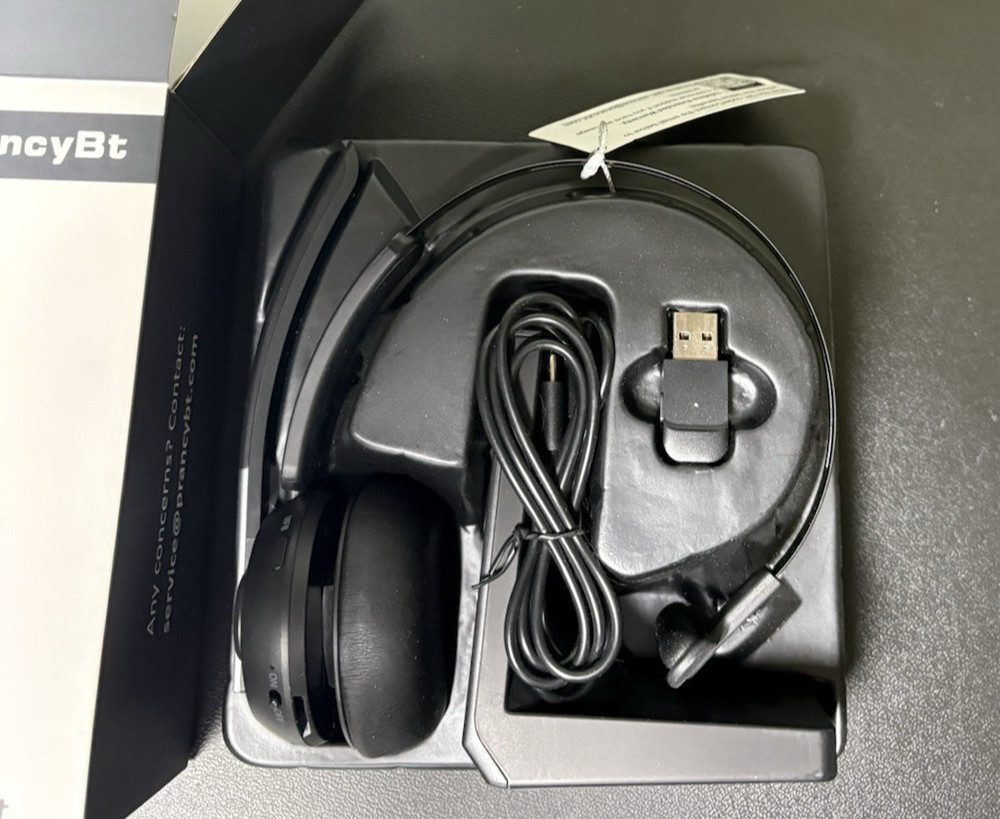 Prancy KH122M Bluetooth Headset V5.2 Wireless Headset + Charging Base - NIB