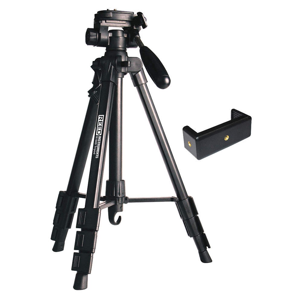 REED INSTRUMENTS R1500 Tripod,Adjustable,Black,Flat Head,56" L 52CE34