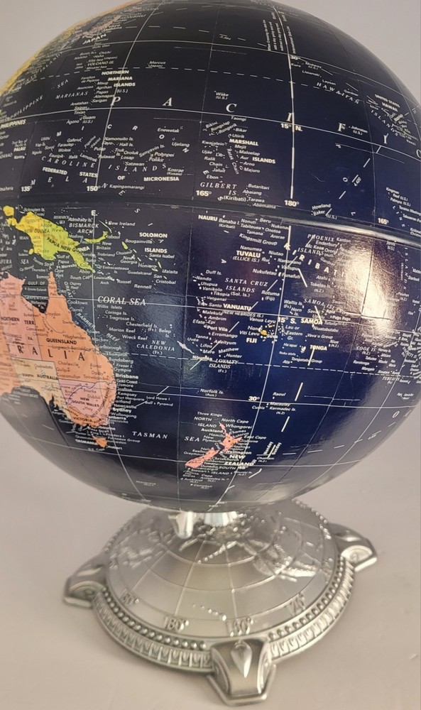 Globemaster 12" Replogle Tabletop Globe Multicolor Metallic Base Rotating