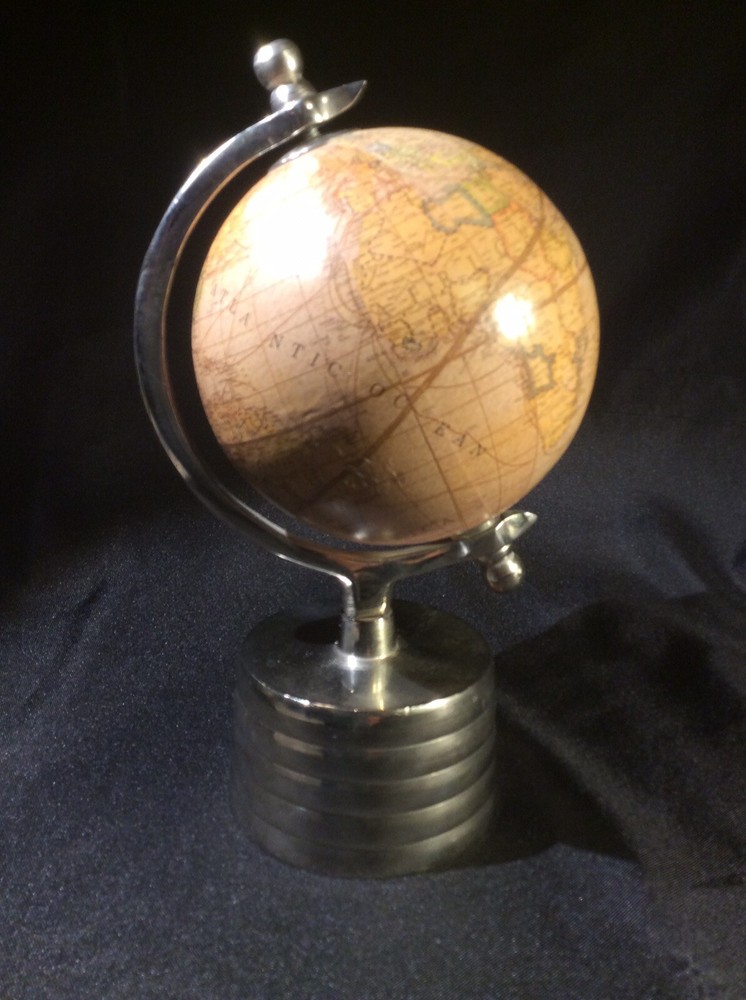 Globe On Silver Toned Base