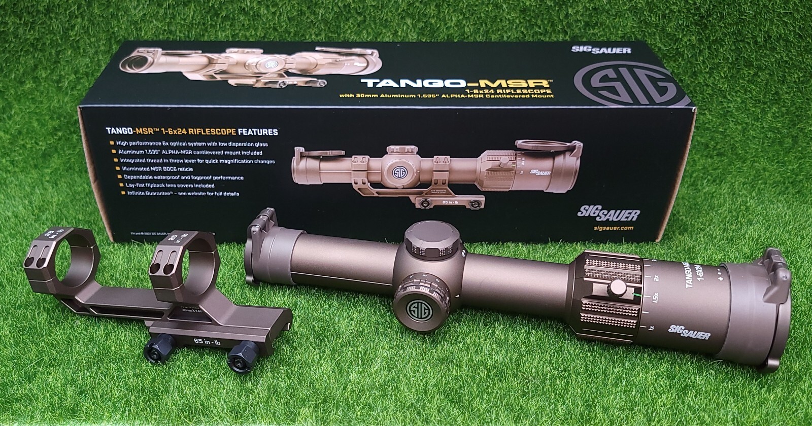 Sig Sauer TANGO-MSR 1-6x24mm Illuminated Red MSR BDC6 Reticle COYOTE - SOTM61200