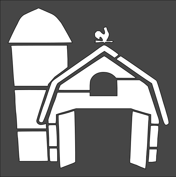1- 5.5x5.5-inch Stencil, (VB-46) Barn (6mil)*****
