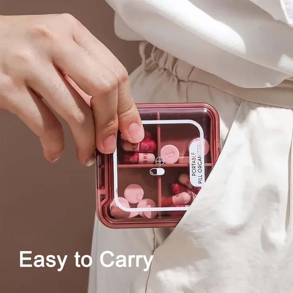 Compact Moistureproof Pill Case - 4 Separate Compartments for Organized Vitamins