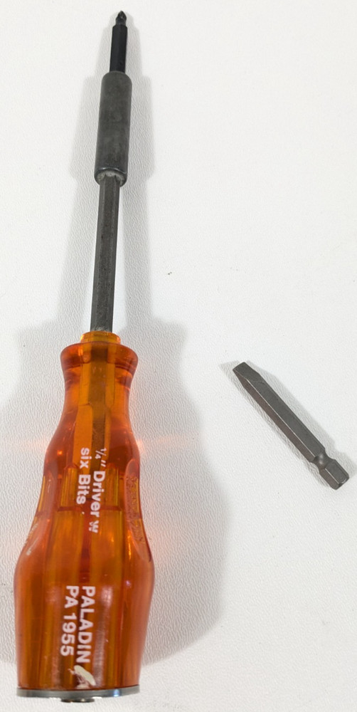 Paladin Screwdriver 1/4" Driver Bits Convertible Philips Flathead VTG Tool