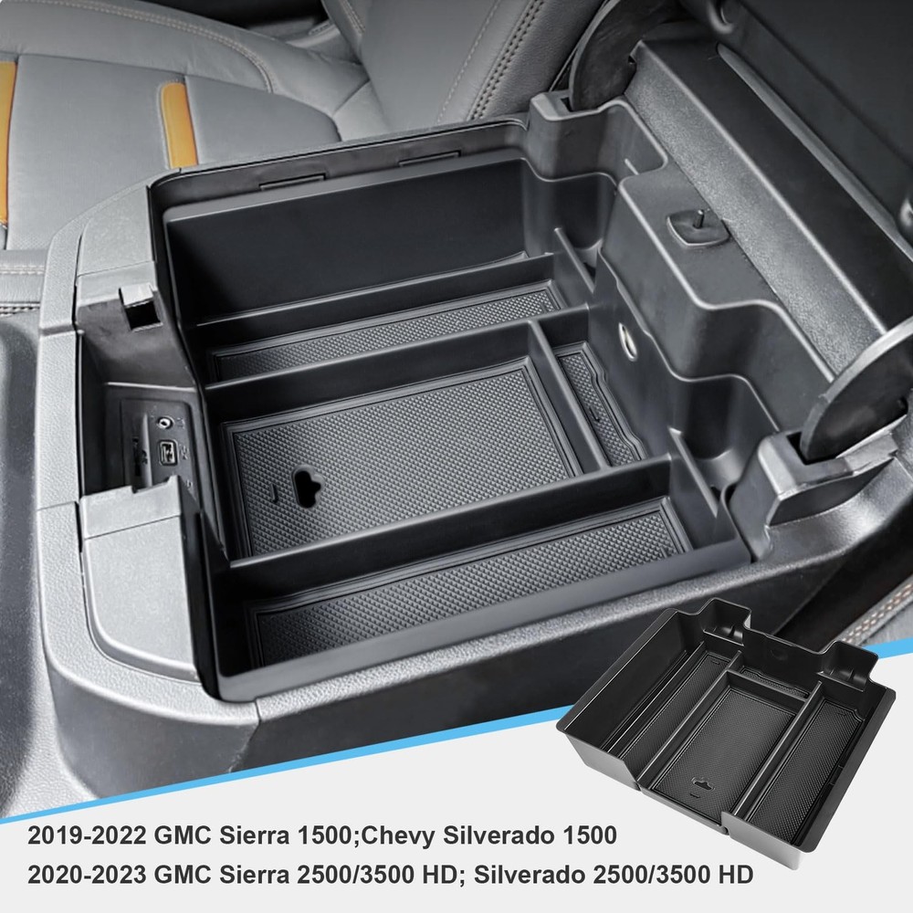 Center Console Organizer Compatible with 2019-2022 Chevy black