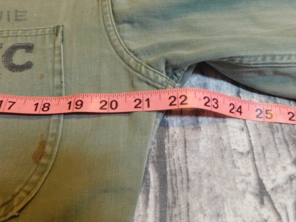 VTG 1940's USMC HERRINGBONE JACKET WWII BUTTON UP