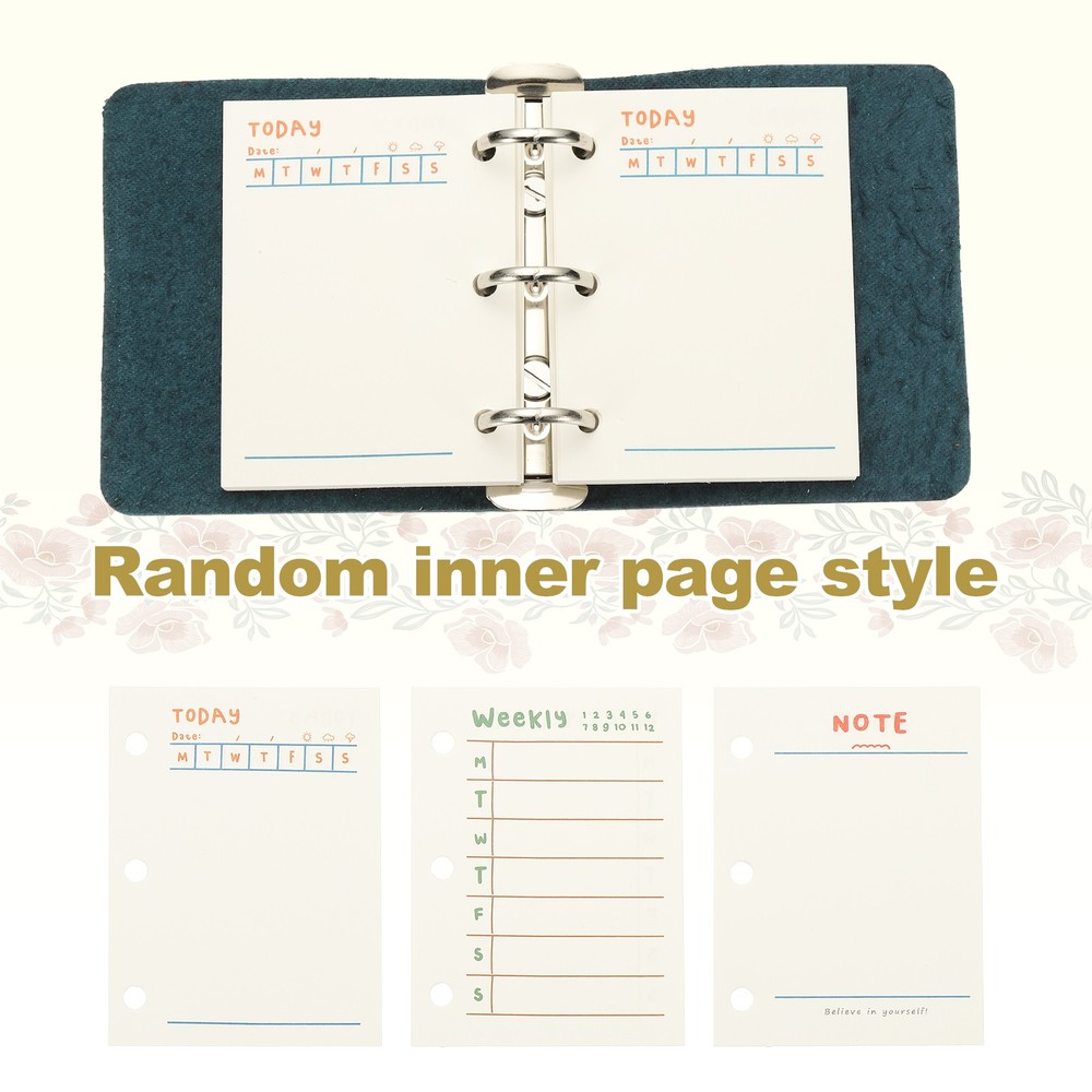 A9 Leather Journal 3 Ring Notebook Binder Planner Loose Leaf, Blue
