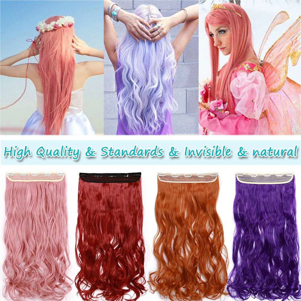 One Piece THICK 100% Real Natural Clip in Hair Extensions Full Head as human USA