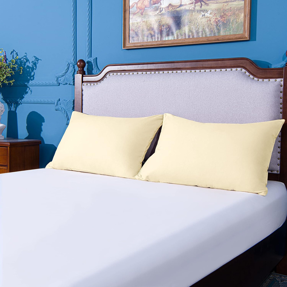 King Pillowcase Set - 2 Pack Brushed Microfiber 20X36 Pillowcases - Soft, Wrinkl