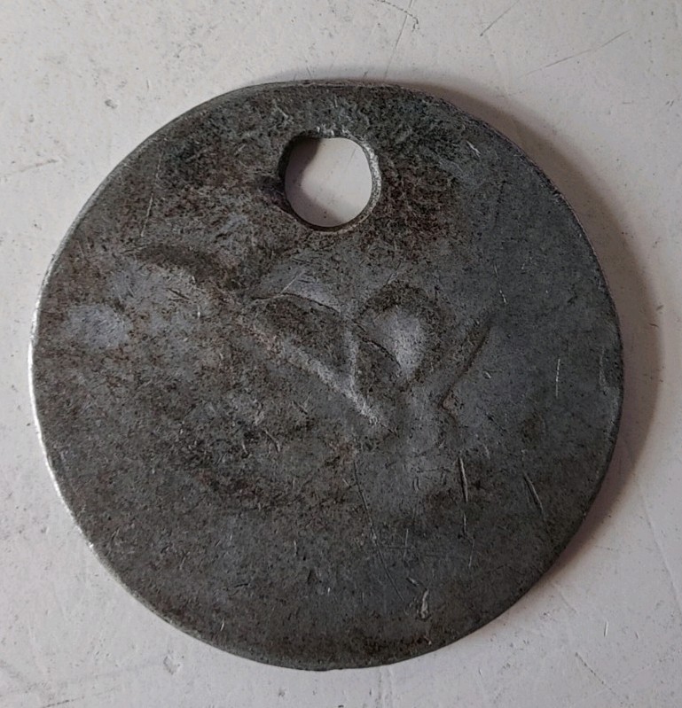 Barnburgh Colliery Pit Check Tally Token marked Barnburgh 4107