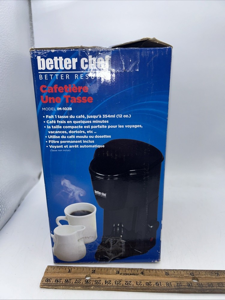 Better Chef IM-102B Personal Coffee Maker Single Cup Brewer Black With Box