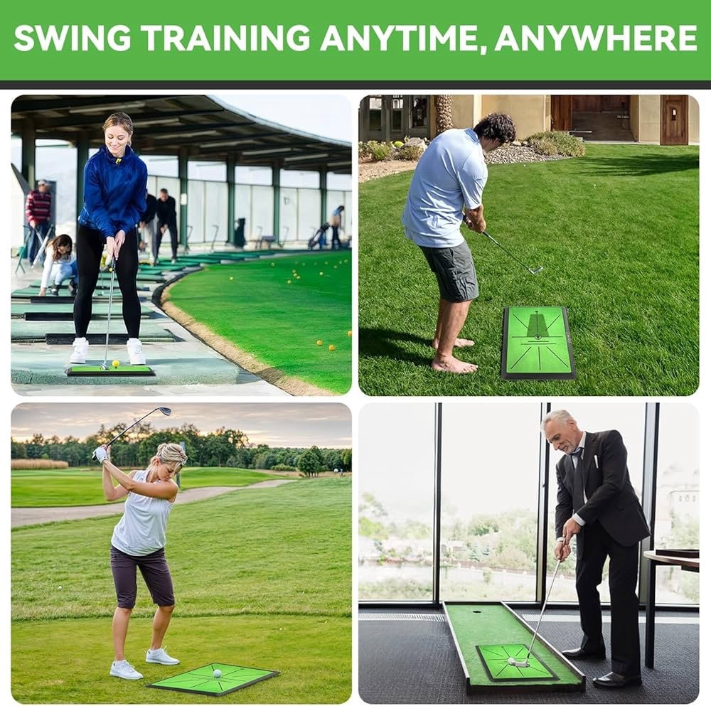 Golf Hitting Mat,Golf Training Mat for Swing Path Feedback Detection Batting