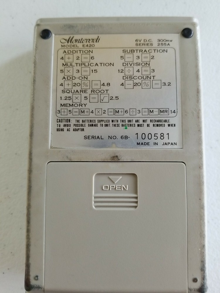 MONTEVERDI E420 HANDHELD Calculator - RARE-HTF Microelectronic