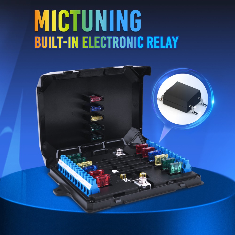 MICTUNING P1B RGB 12 Gang Switch Panel, Momentary Strobe Flash Pulsed Switch Pod