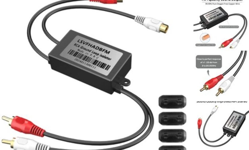 Gold Coating RCA Noise Filter Hum Eliminator Ground Loop Noise Isolator