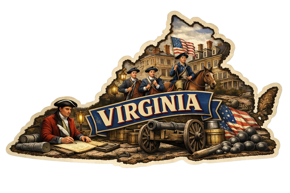 Virginia Custom State Sticker Colonial