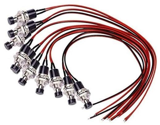 Momentary Push Button Switch,Mini Button Switch with Pre-soldered 20AWG