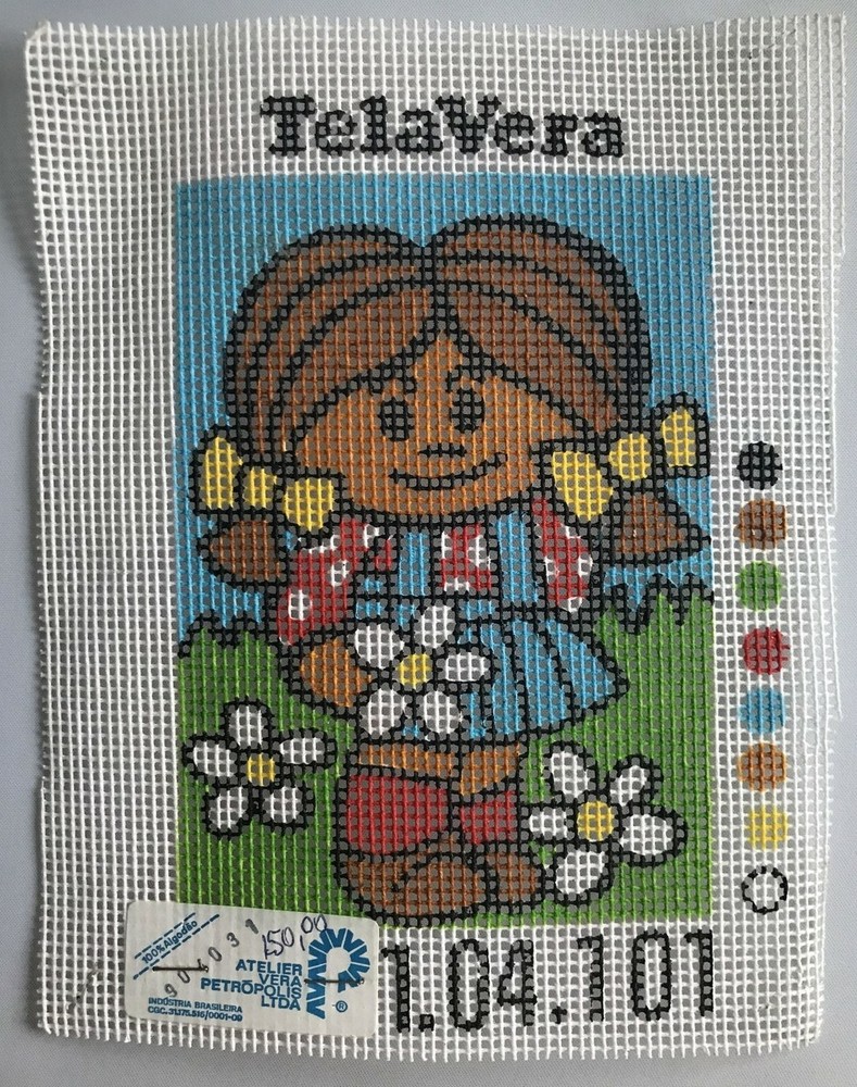 TelaVera Painted Needlepoint Canvas Girl