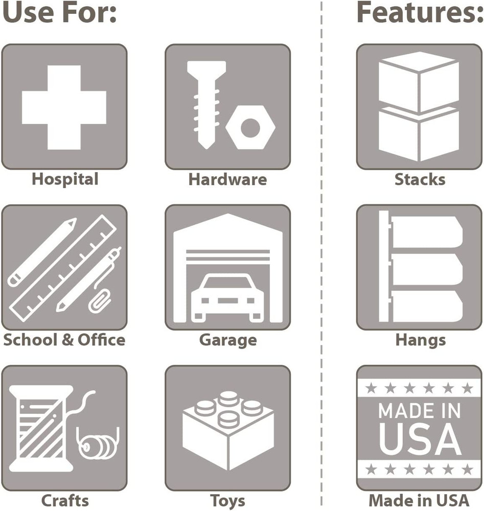 30235 Akrobins Plastic Storage Bins, Space-Saving Stackable Bins for Garage, Pan