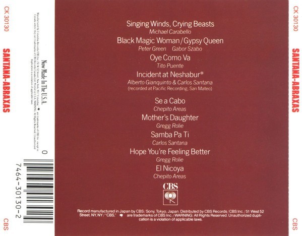 Santana : Abraxas (CD 1986 CBS)