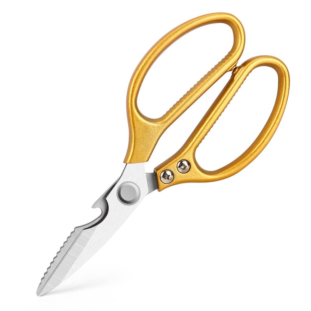 Multi-Function KITCHEN SCISSORS/SHEARS, Heavy Duty, JUMBO Size, GOLD Handle, SK5