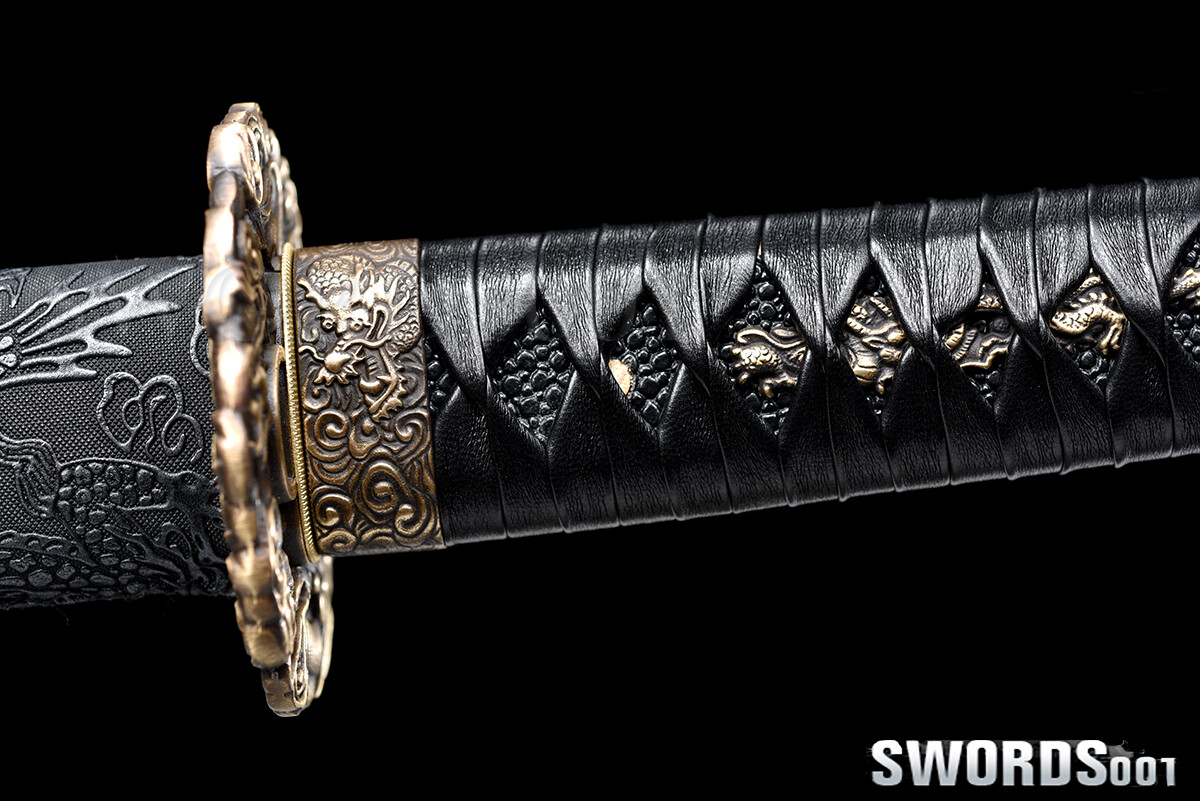 Japanese Samurai Sword Damascus Folded Steel Red Blade Sharp 40'' Dragon Katana