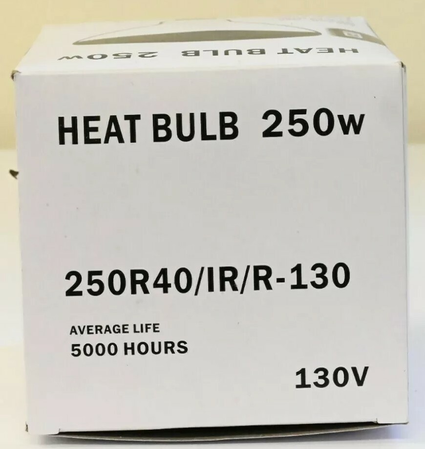 250 Watt Red Heat Lamp Bulb 250w 130v R40 IR Infrared Incandescent Reflector