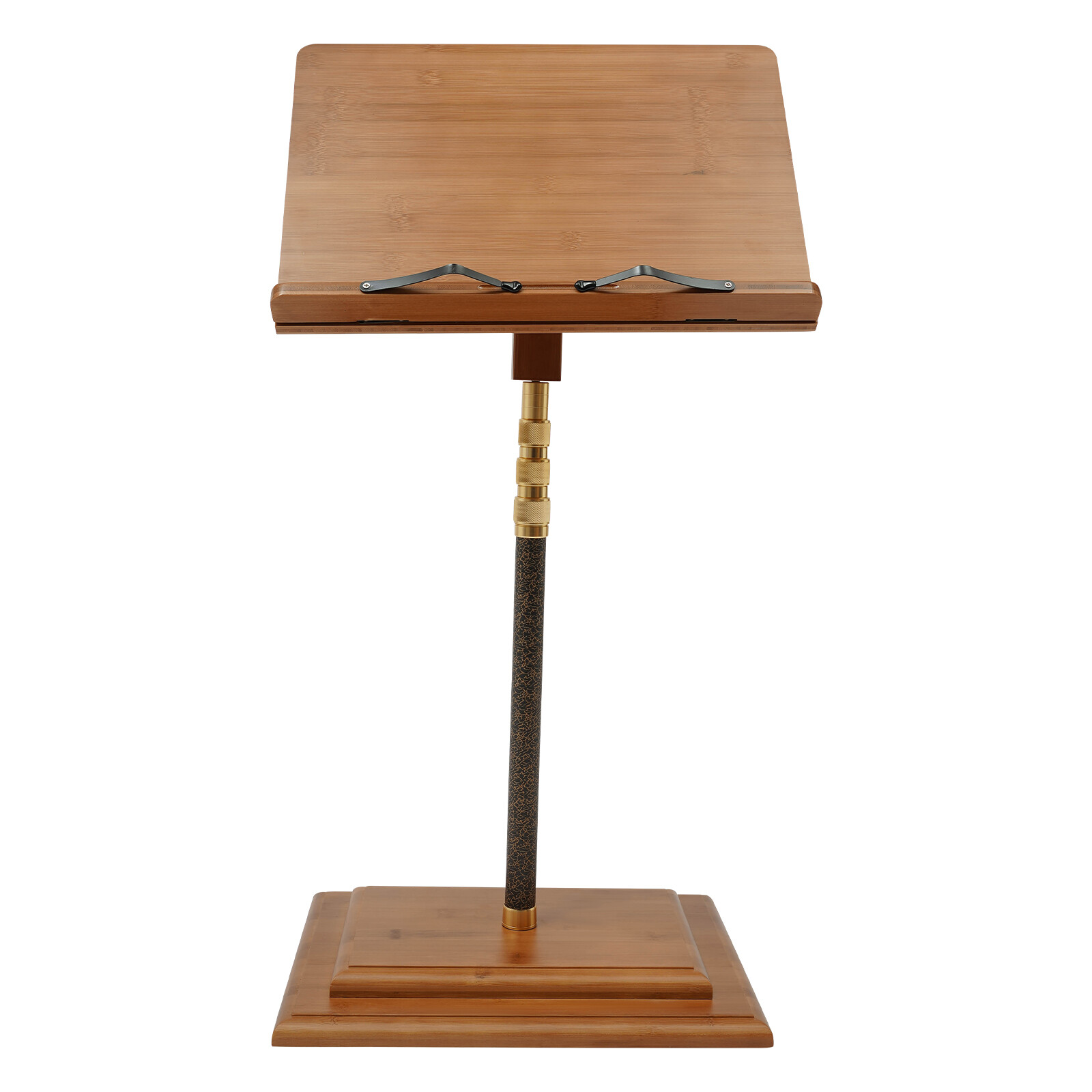 Musician's Bamboo Music Stand for Sheet Music Portable & Height-Adjustable Shelf