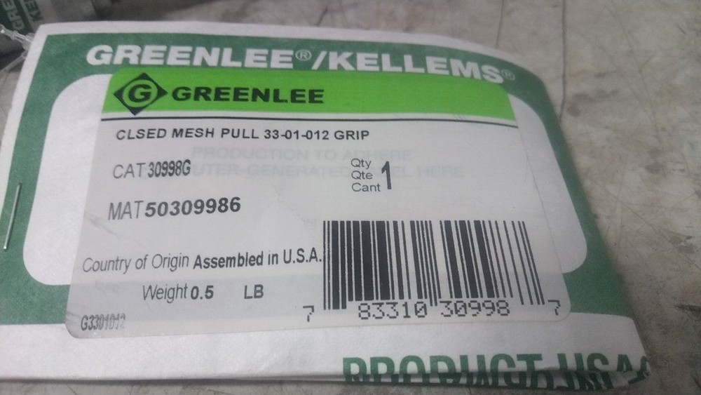 Greenlee 30998G 6 Pk Closed Mesh Pulling Grip