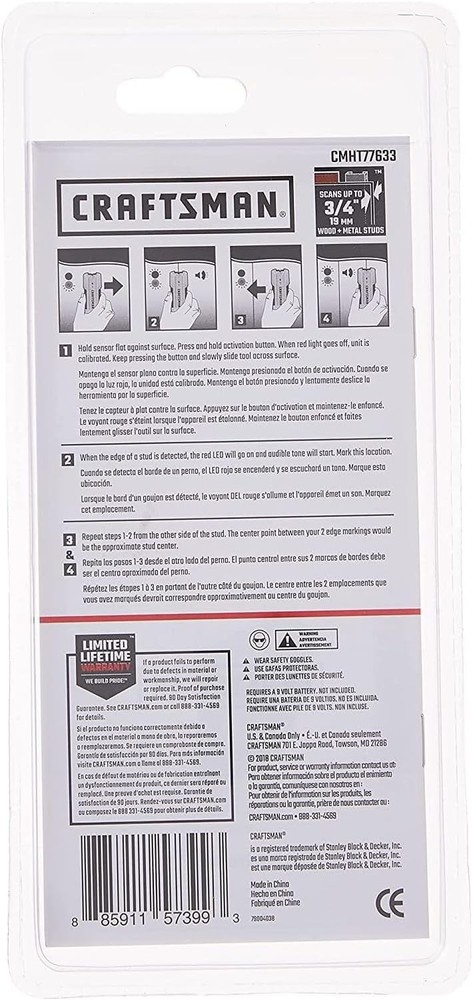 CRAFTSMAN Stud Finder, 3/4-Inch Depth (CMHT77633)