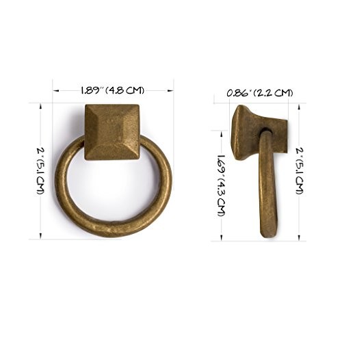 "Peg and Ring Pulls 2 Inches - Set of 2 - Architectural, Interior Design,