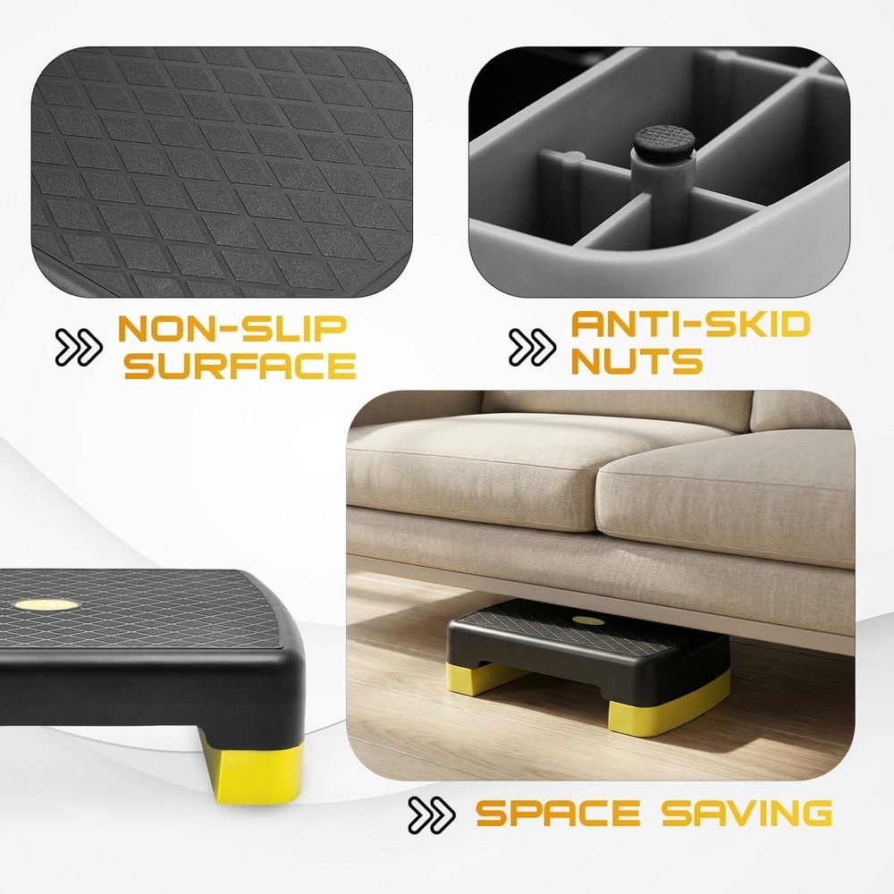 Yes4All Aerobic Exercise Step Platform, Exercise Stepper with Risers for Card...