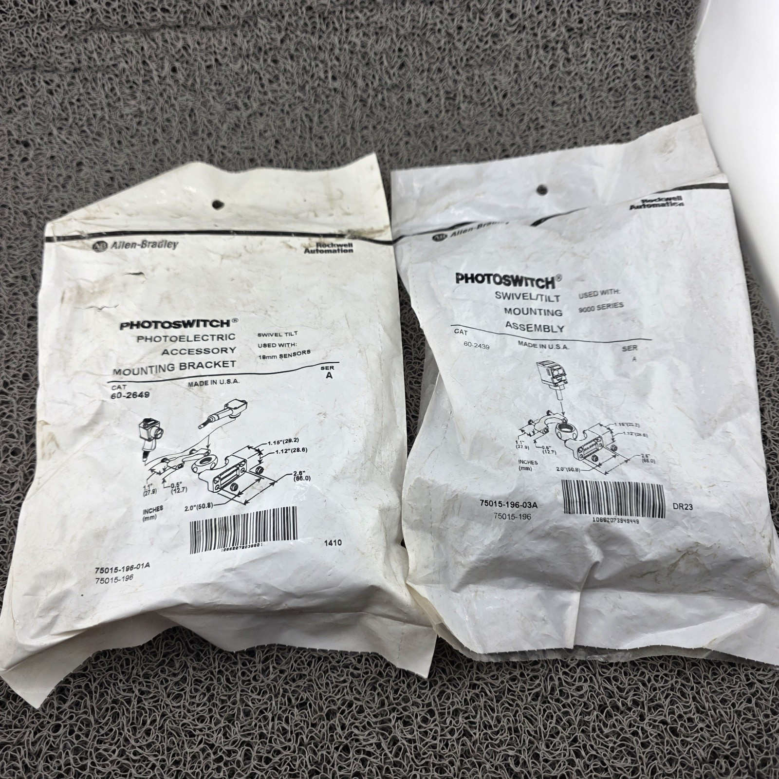 Allen-Bradley 60-2439 Photoswitch Swivel/Tilt Mounting Assembly Series A Qty: 2