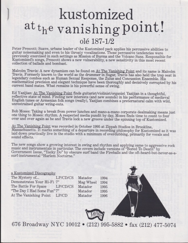 kustomized at the vanishing point press kit 1996