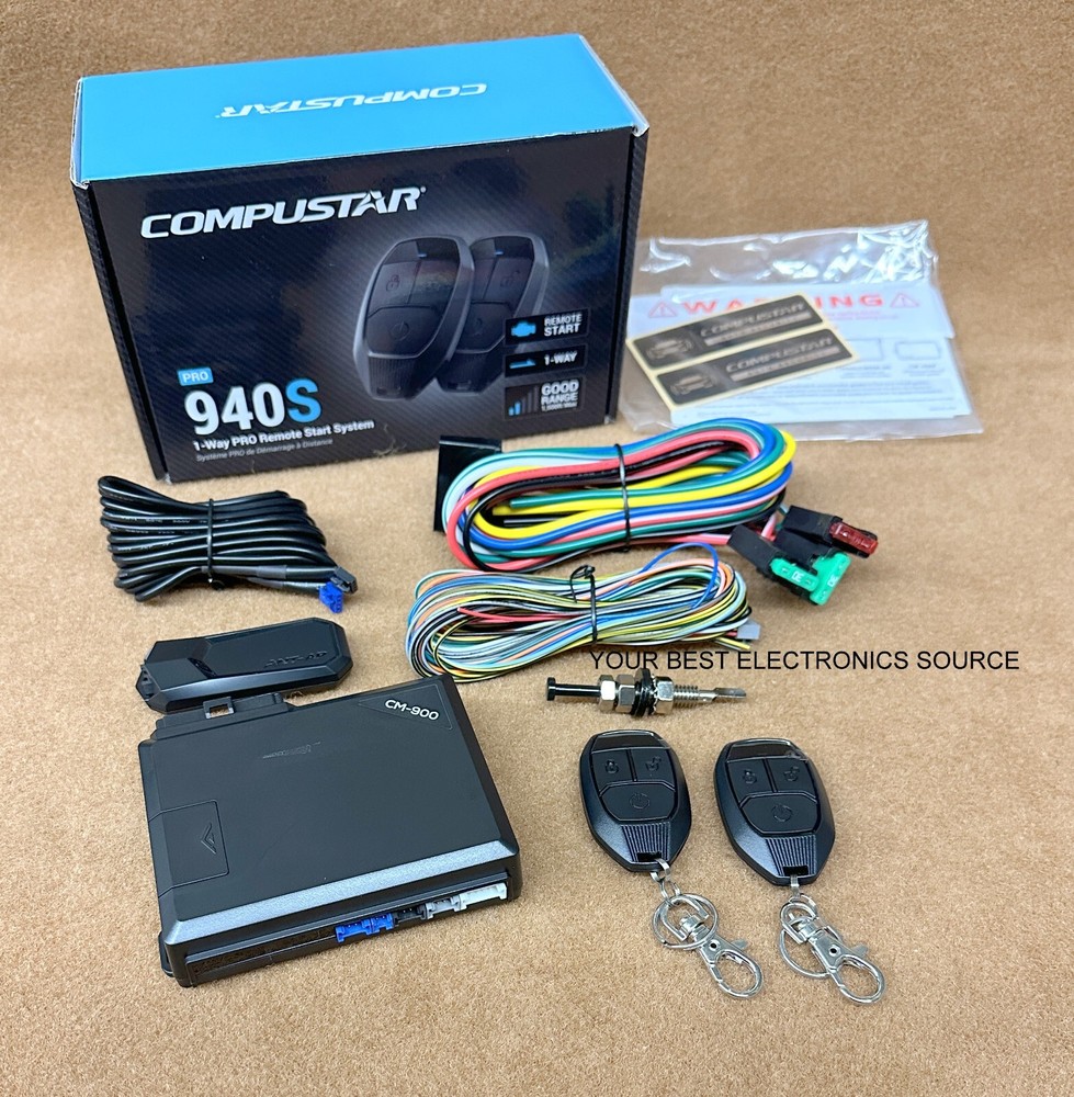 NEW Compustar CSP940-S 1-Way Remote Start System w/ Two 3-Button Remotes