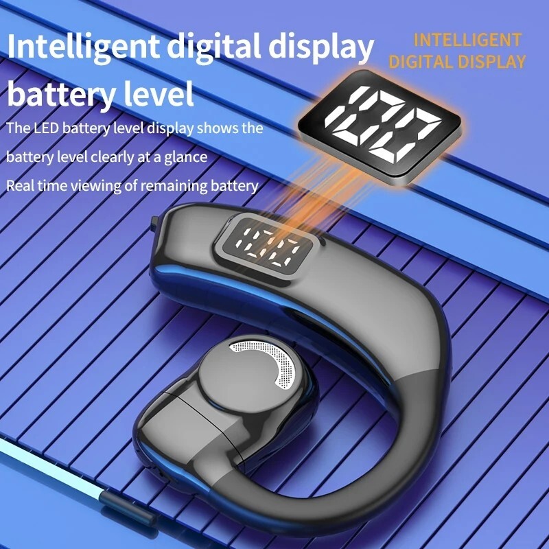 Bluetooth 5.3 Wireless Earpiece Headset Driving Trucker Earbuds Noise Cancelling