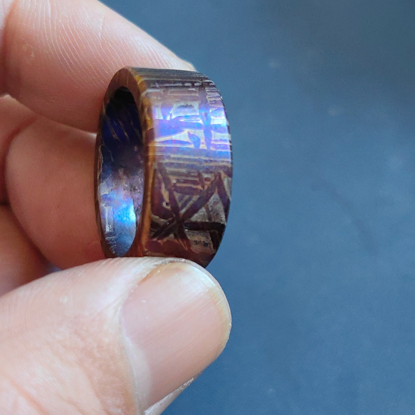 Muonionalusta meteorite ring Meteor Wedding Ring size:10