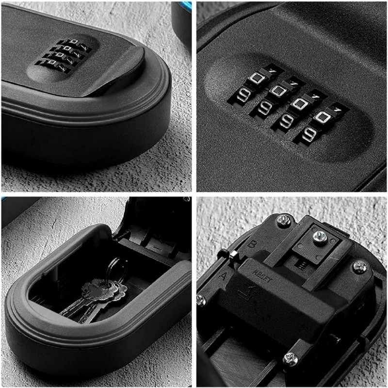 Key Box Lock Black Password Door Key Storage Plastic Security Box