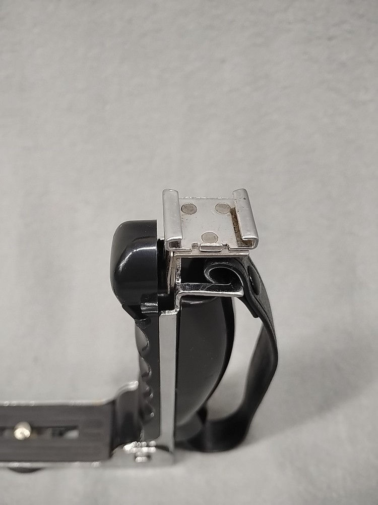 Universal Push Button Adjustable Flash Bracket and Camera Grip or Handle EUC