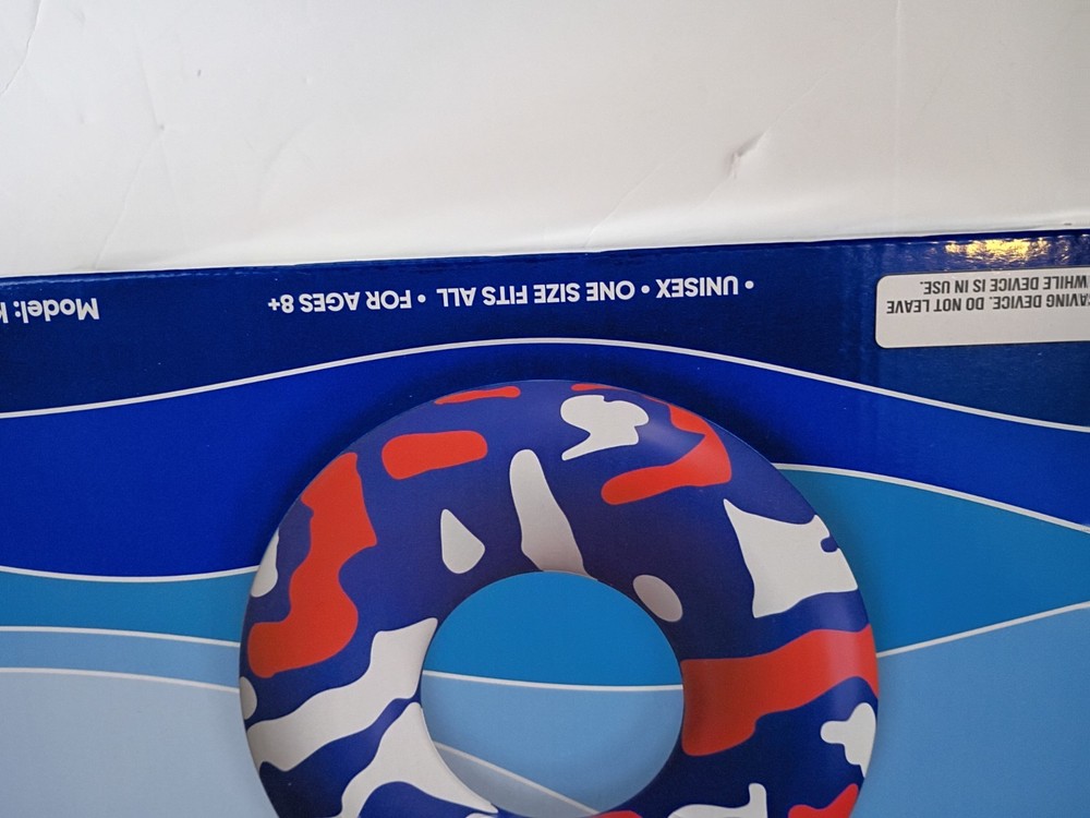 Koolwaves Inflatable Swim Ring Swimming Pool Float Patriotic Pattern 46" Adults+