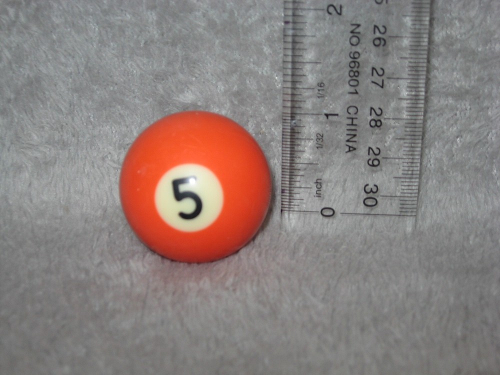 Mini Pool Ball #5 Orange Solid 1.5" Diameter Miniature Billiard Replacement