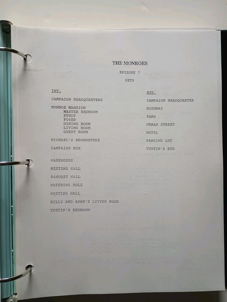 THE MONROES (1995) TV Soap Opera Scripts & Production Binder William Devane
