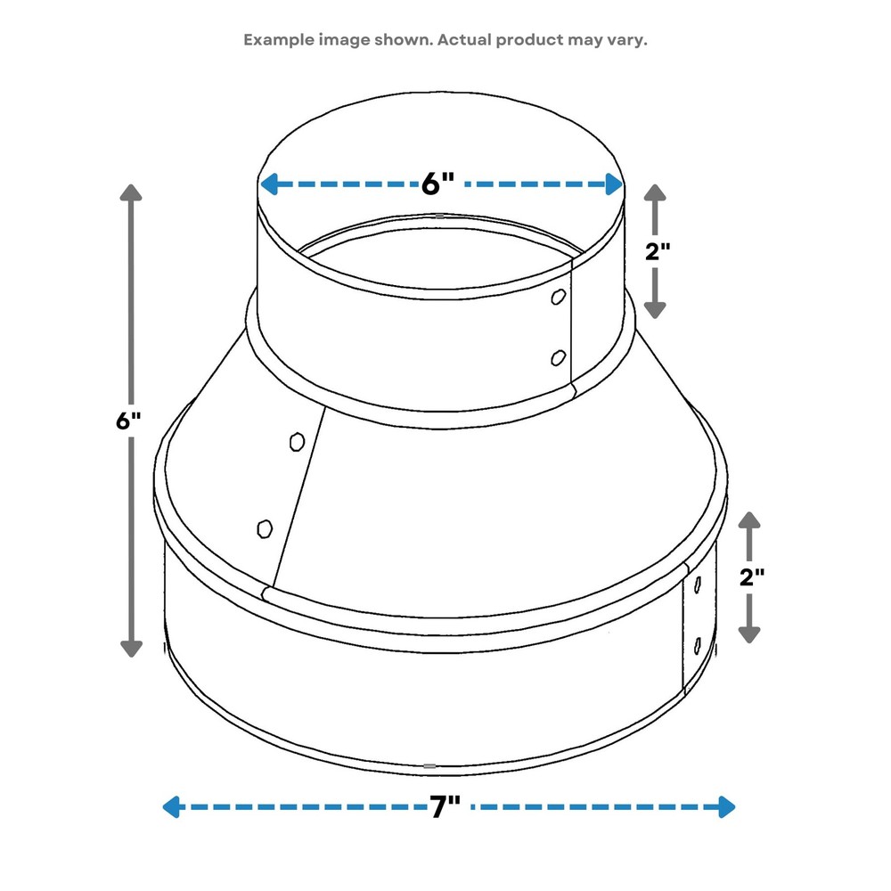 Round Metal Pipe Reducer/Increaser (7" OR 6")
