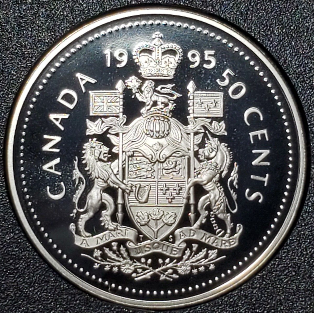 1995 CANADA 50 Cent Uncirculated FROSTED PROOF Half Dollar UNC