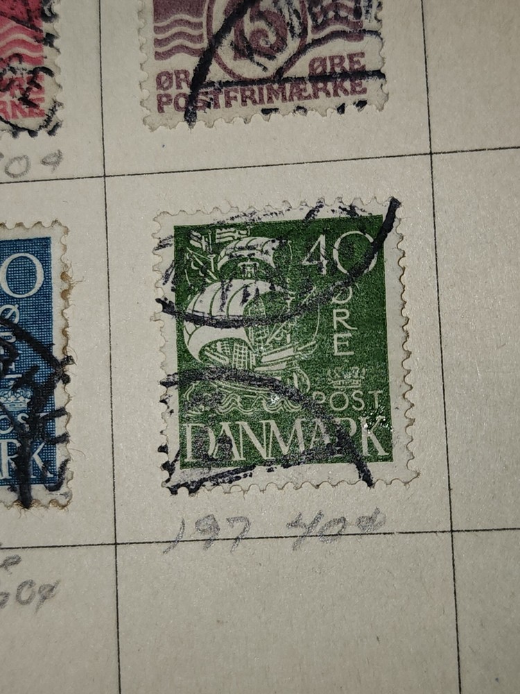 Foreign Denmark 40 Ore Stamp Used - #H220