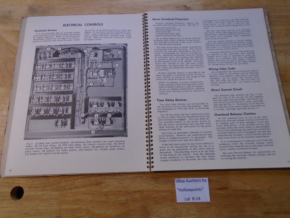 Warney & Swasey 2-AC Operating Instructions Single Spindle Automatic Manual B14