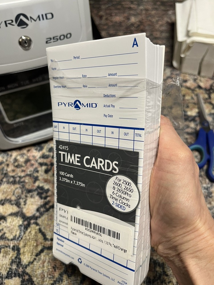 Pyramid 2500 Time Clock with time cards
