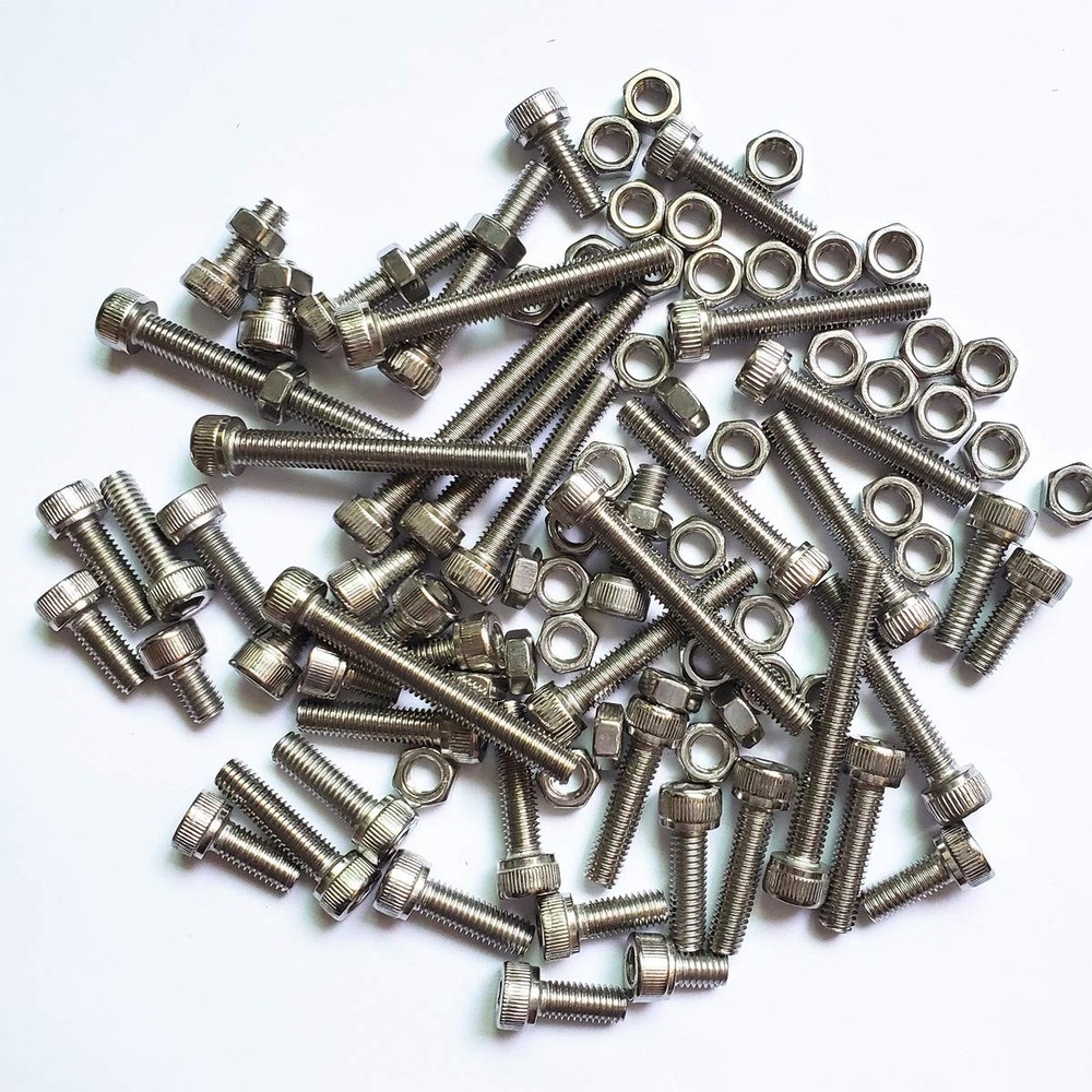 Hex Socket Head Cap Bolts Nuts Screws Assortment M5 Kit, Silver