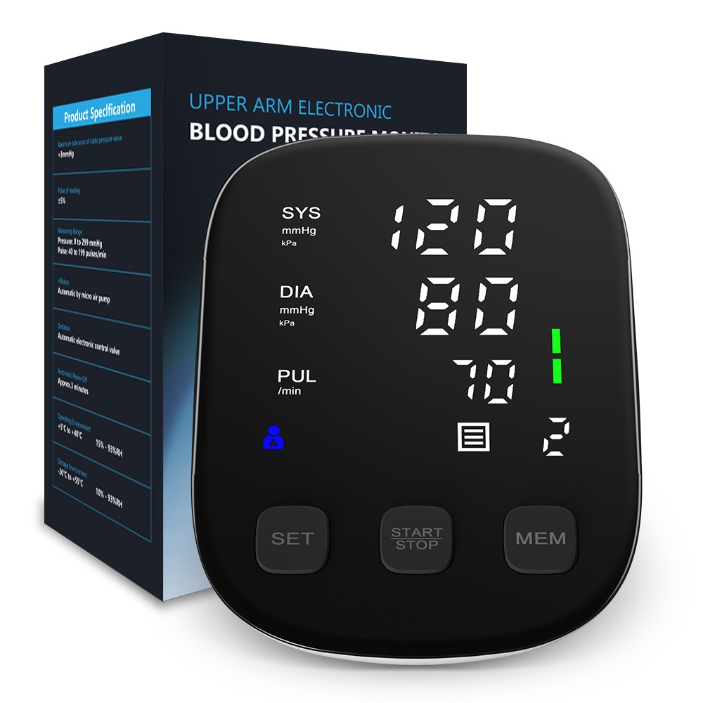 Automatic Blood Pressure Monitor Upper Arm Electronic BP Machine with Pulse Rate